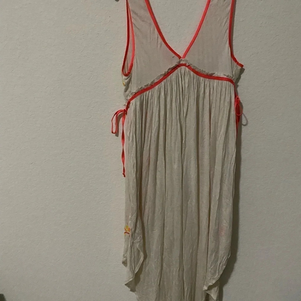 Free People Summer Lovin Embroidered Asymmetrical Boho Tunic Top Dress Size XS